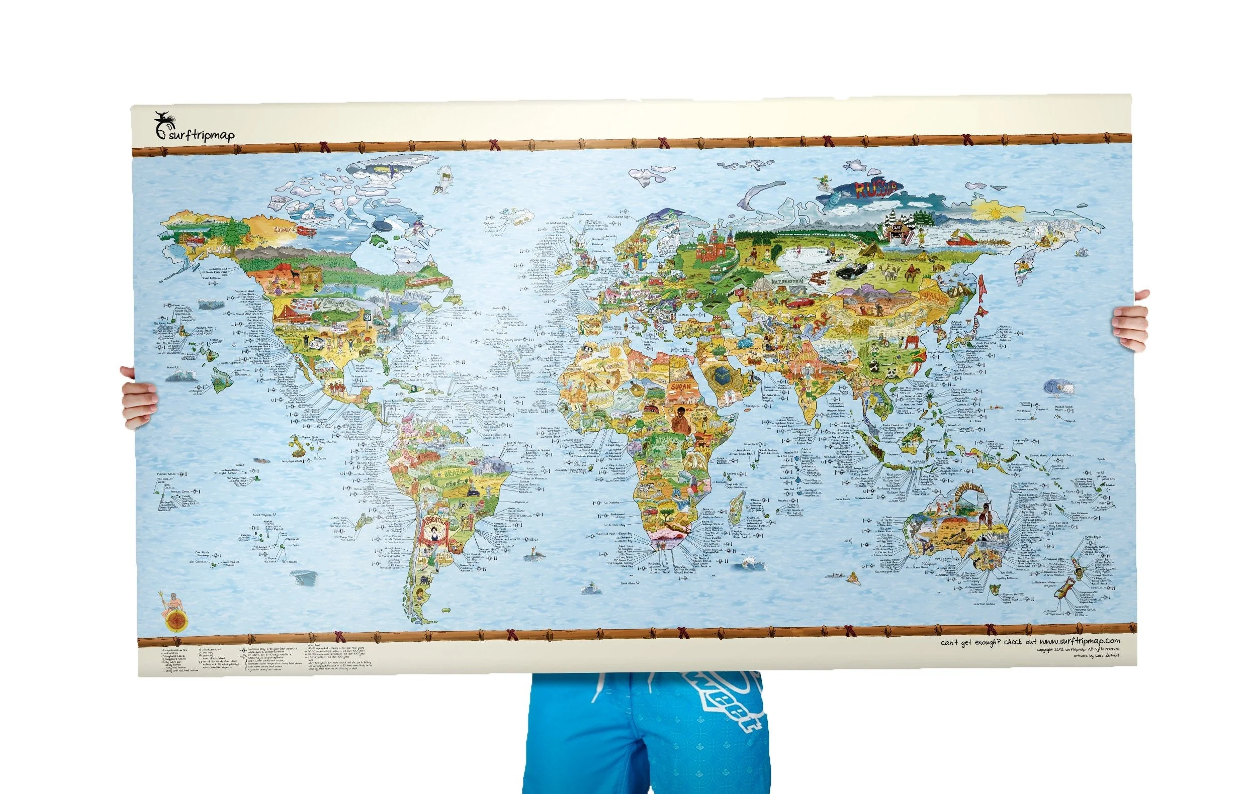 Awesome Maps- World Surf Trip Map Green Edition - Image 3
