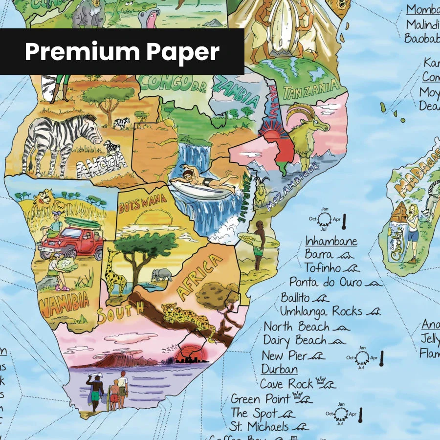 Awesome Maps- World Surf Trip Map Green Edition - Image 5