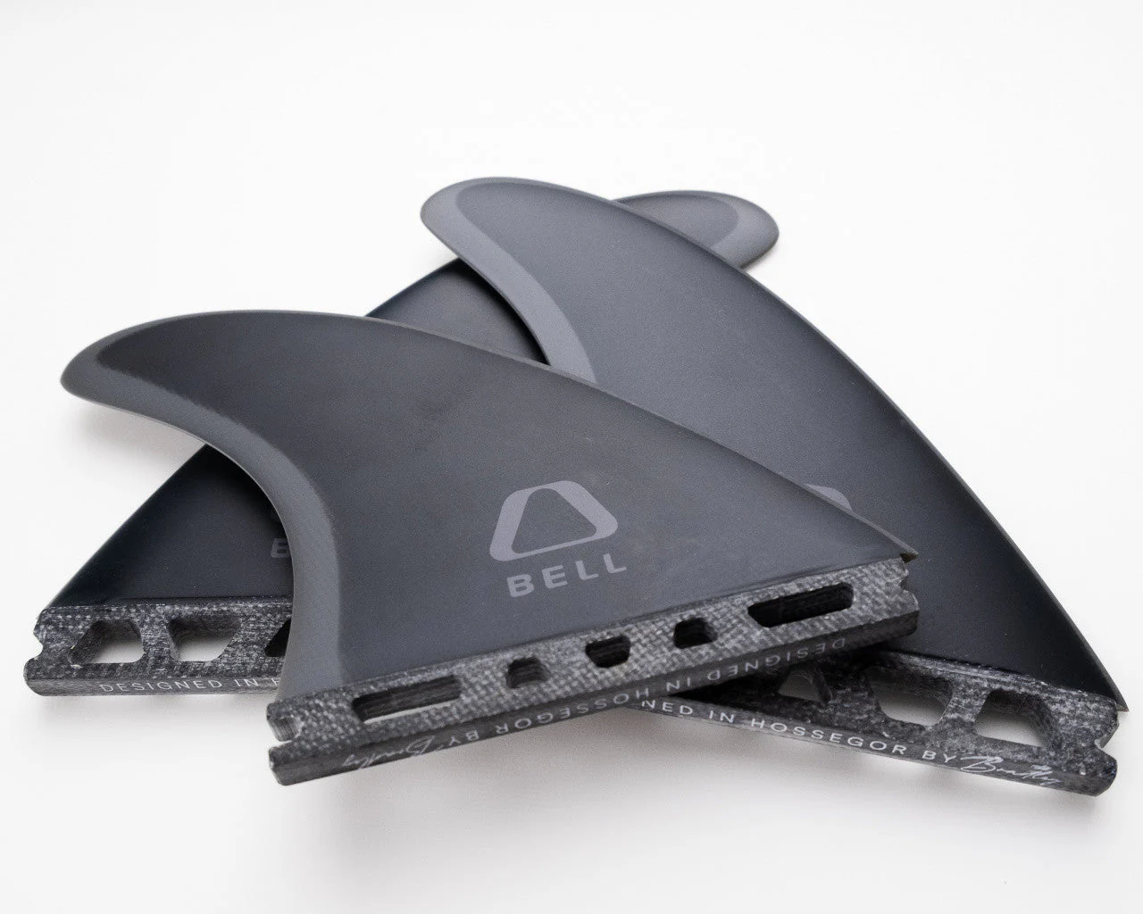 Bell Medium Thruster Surfboard Fins Full Fibreglass Black - Image 4
