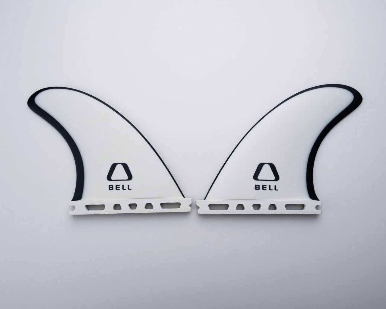 Bell Quad Rear Surfboard Fins Full Fibreglass Black White - Image 2