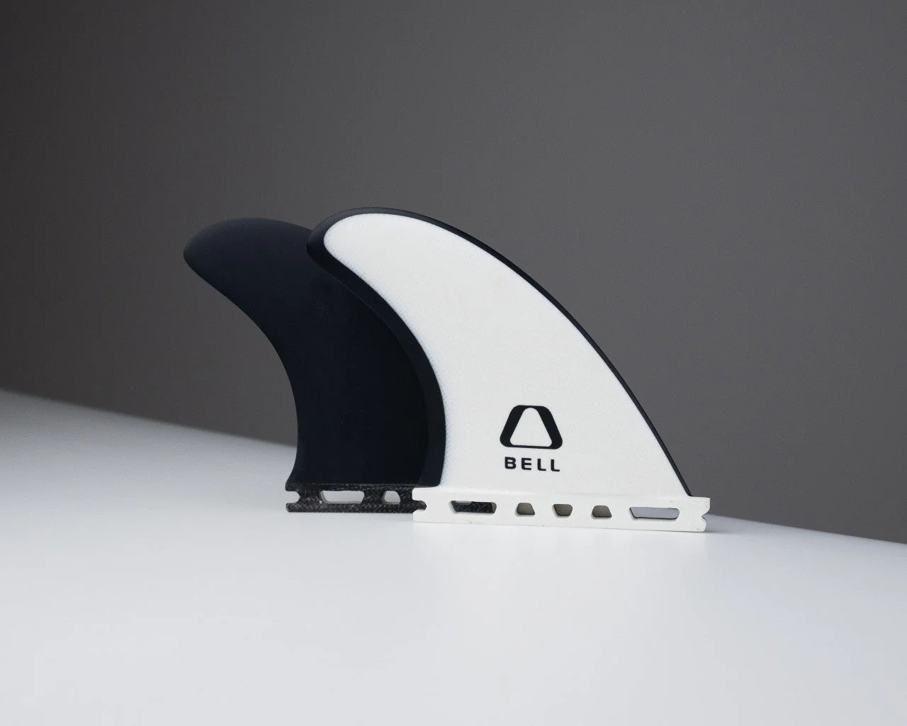 Bell Quad Rear Surfboard Fins Full Fibreglass Black White - Image 3
