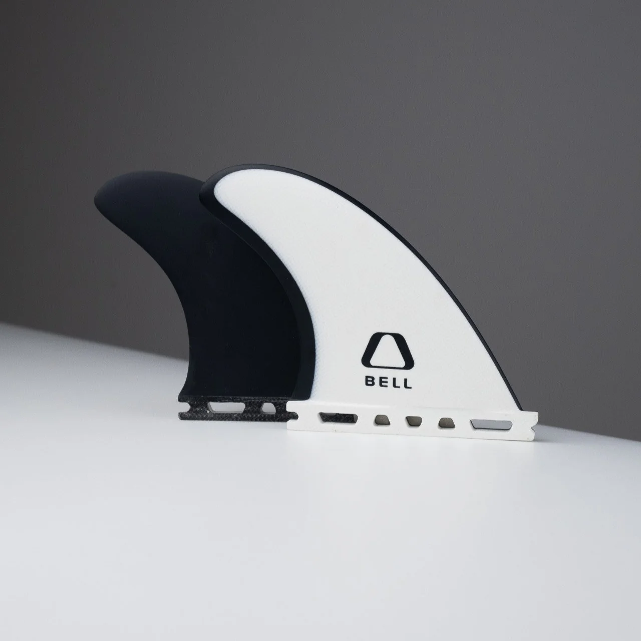 Bell Quad Rear Surfboard Fins Full Fibreglass Black White - Image 4