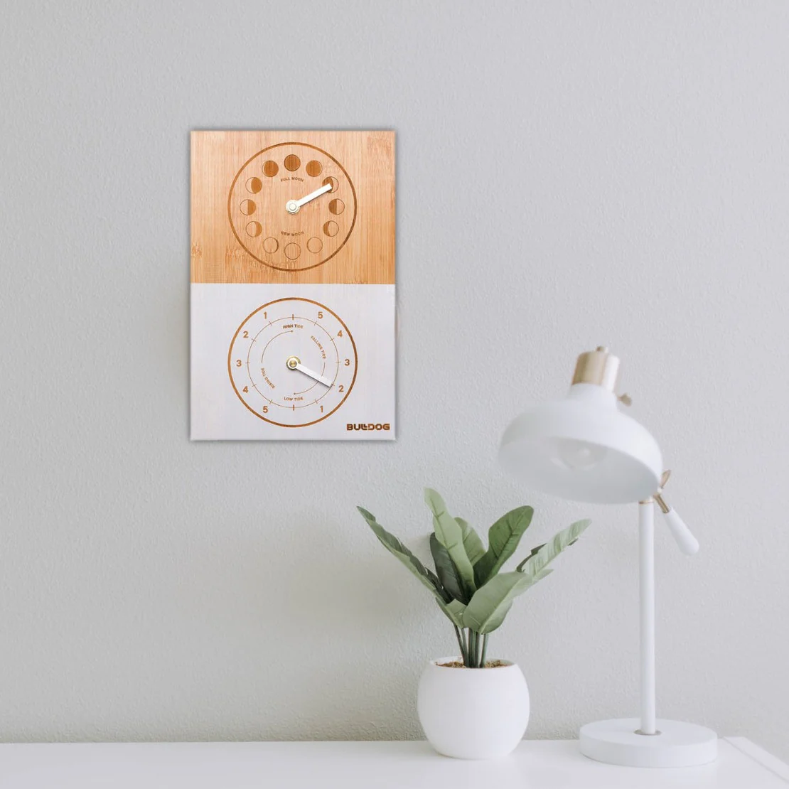Bulldog Tide Clock Bamboo Double Dial - Image 3