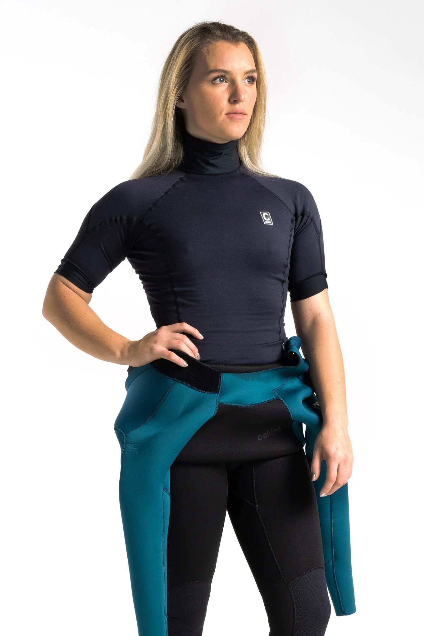 C-Skins Thermal Womens Skins Short Sleeve Ladies Rash Vest - Image 2