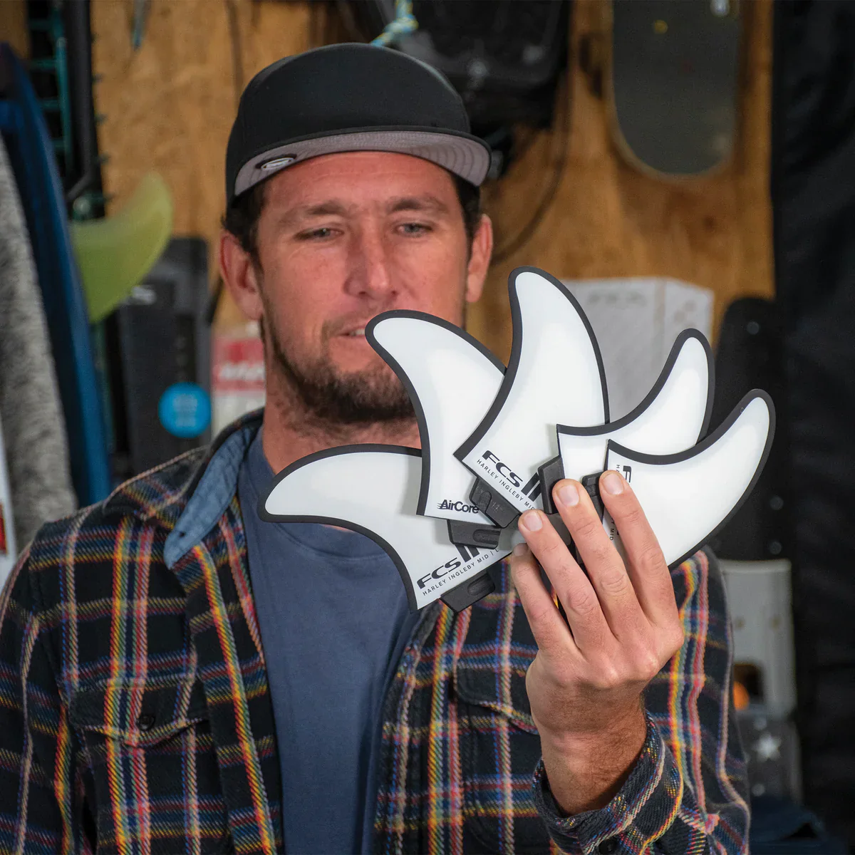 FCS II Large Harley Mid PC+Aircore Tri-Quad Fin Set - Image 4