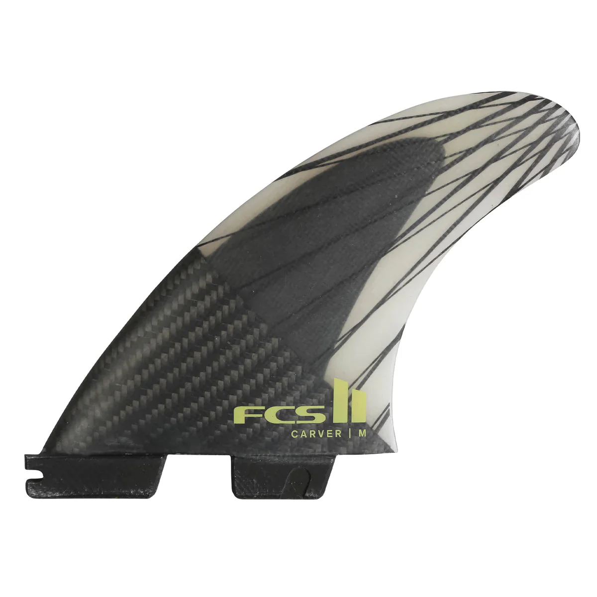 FCS II Large Carver PCC Carbon + Aircore Thruster Surfboard Fins - Eucalyptus
