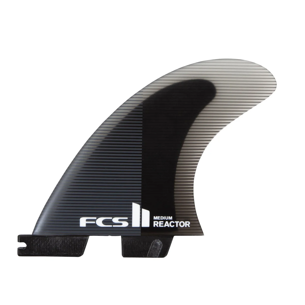 FCS II Small Reactor PC Thruster Surfboard Fins - Charcoal Black