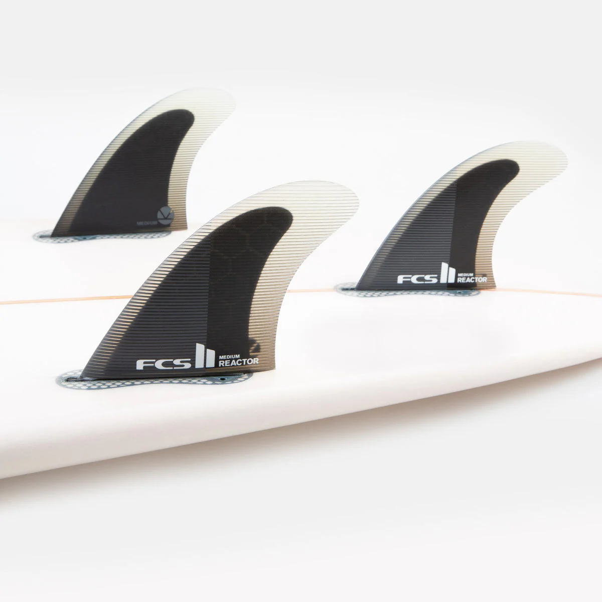 FCS II Small Reactor PC Thruster Surfboard Fins - Charcoal Black - Image 2