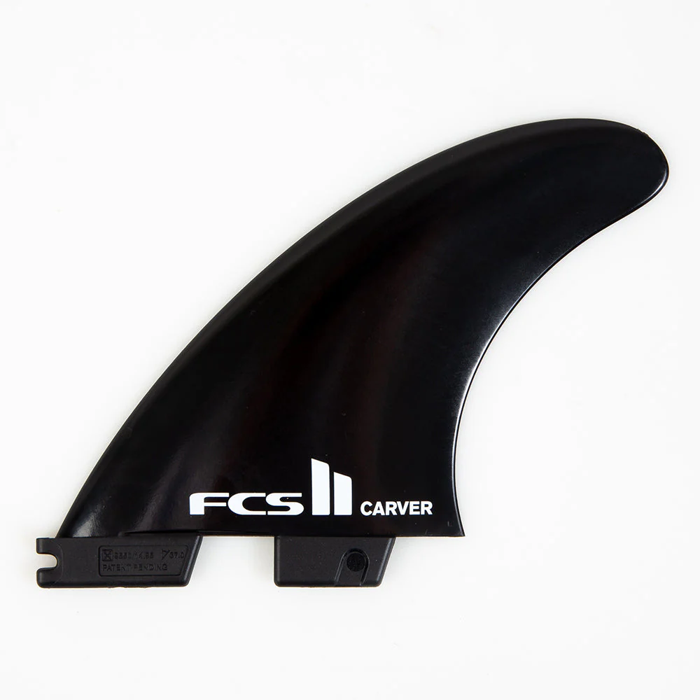FCS II Medium Carver Glass Flex Thruster Surfboard Fins Black