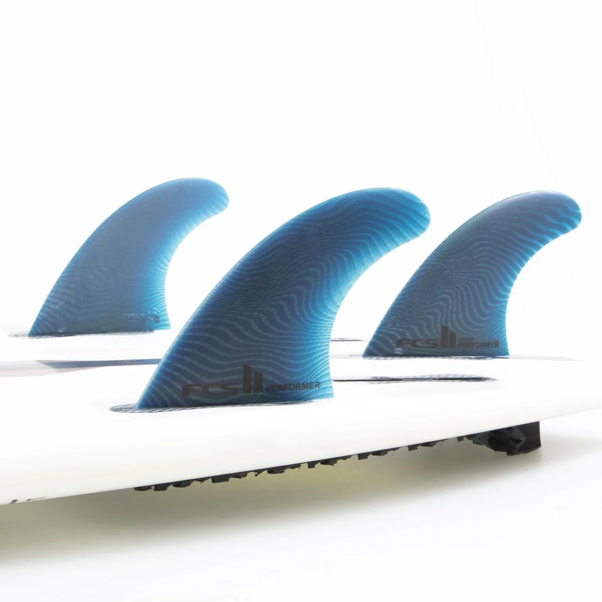 FCS II Medium Performer Neo Glass Thruster Surfboard Fins - Pacific Mango - Image 4