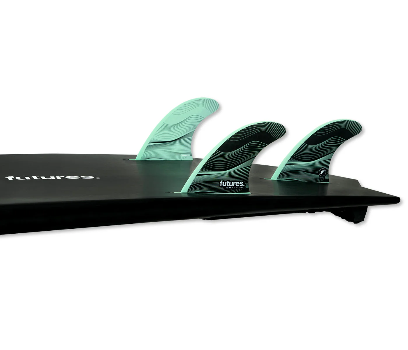 Futures Extra Small F3 Grom Legacy Series Thruster Fin Set - Green - Image 2
