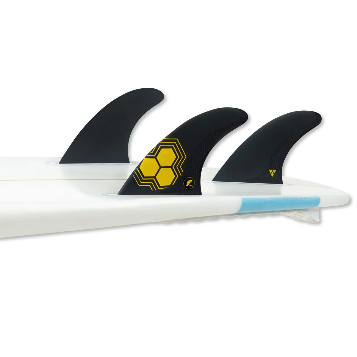 Futures Large AM2 Alpha Carbon Thruster Surfboard Fin - Black Yellow - Image 2