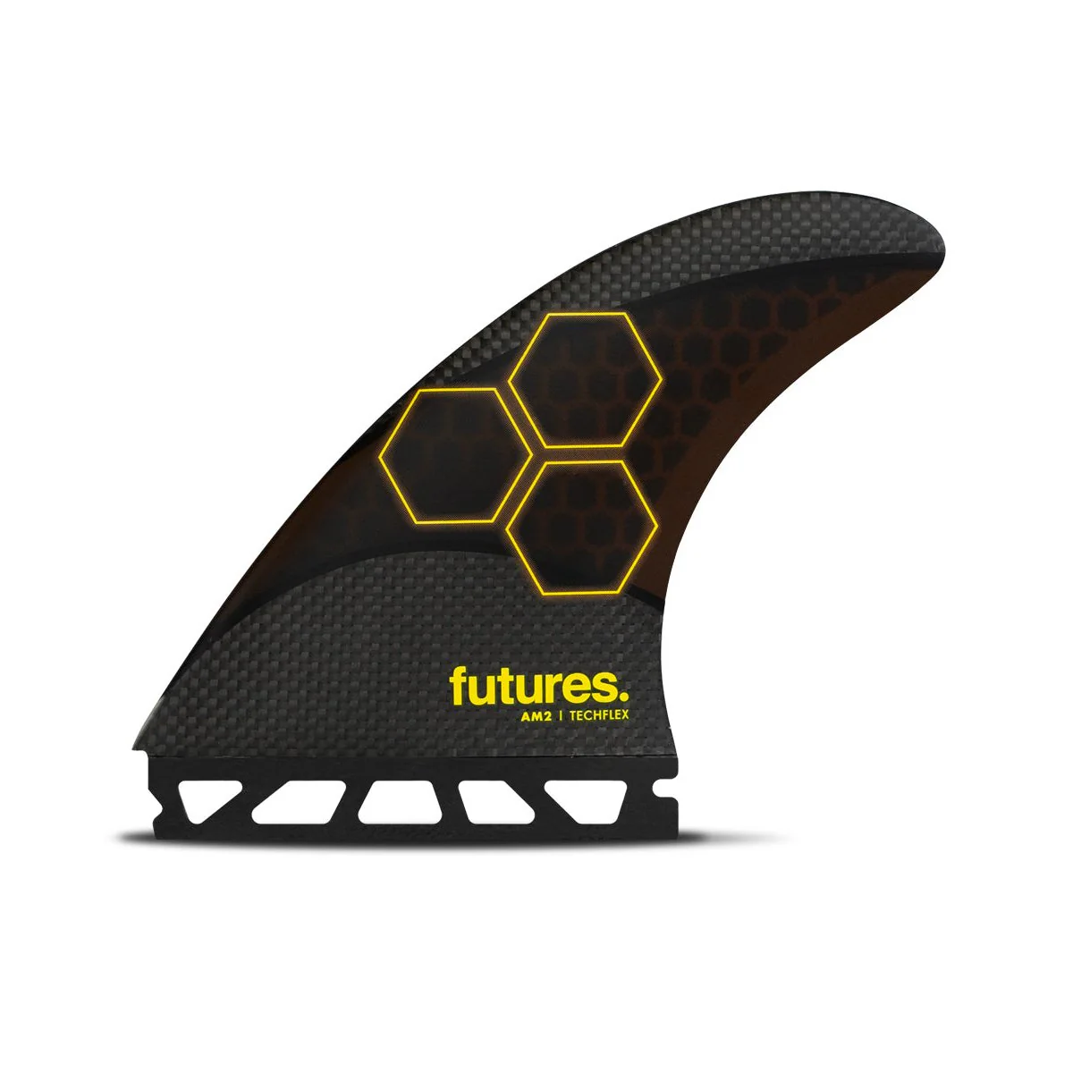 Futures Large AM2 Techflex Thruster Surfboard Fin - Black Orange Preorder