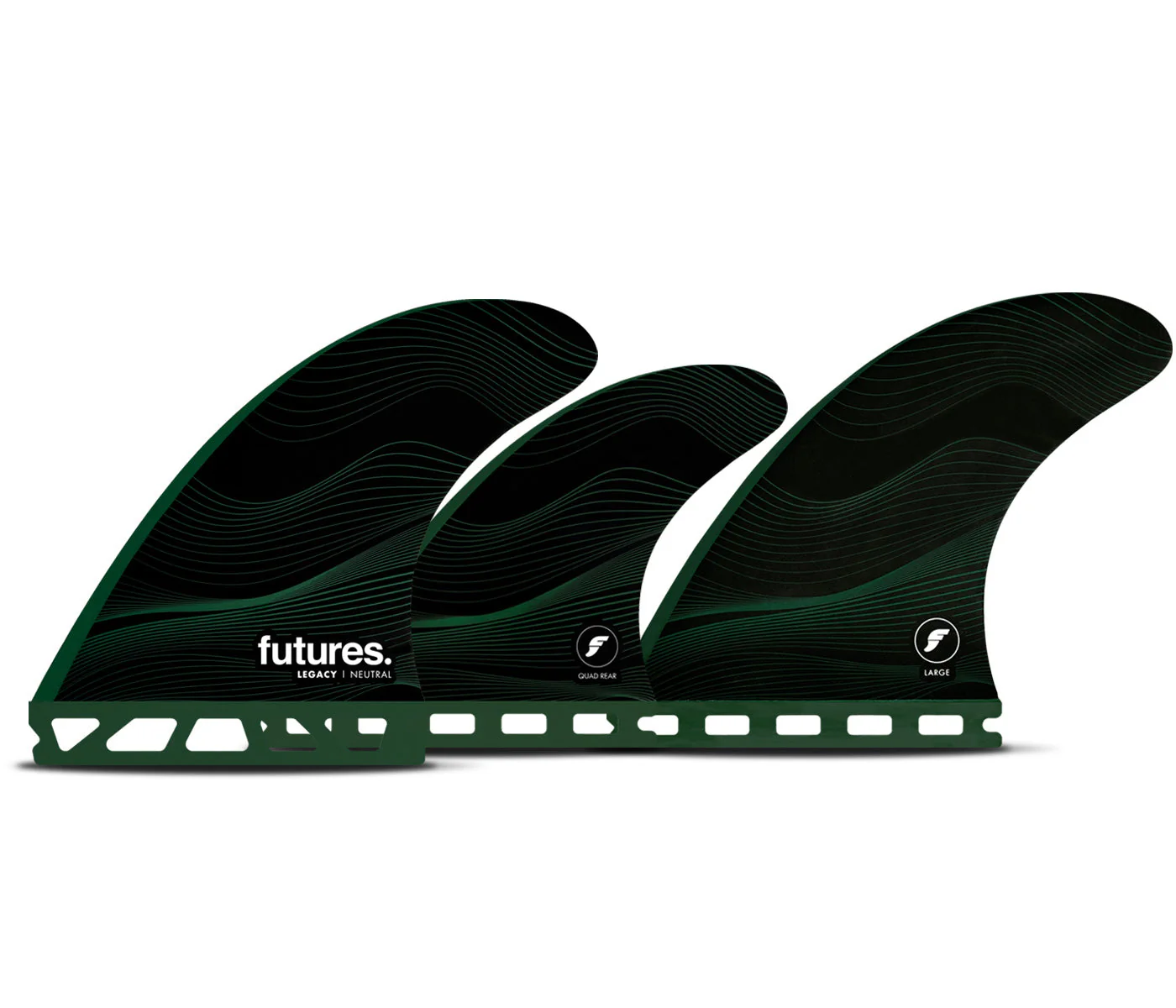 Futures Large F8 Legacy Series Five Fin Set Green