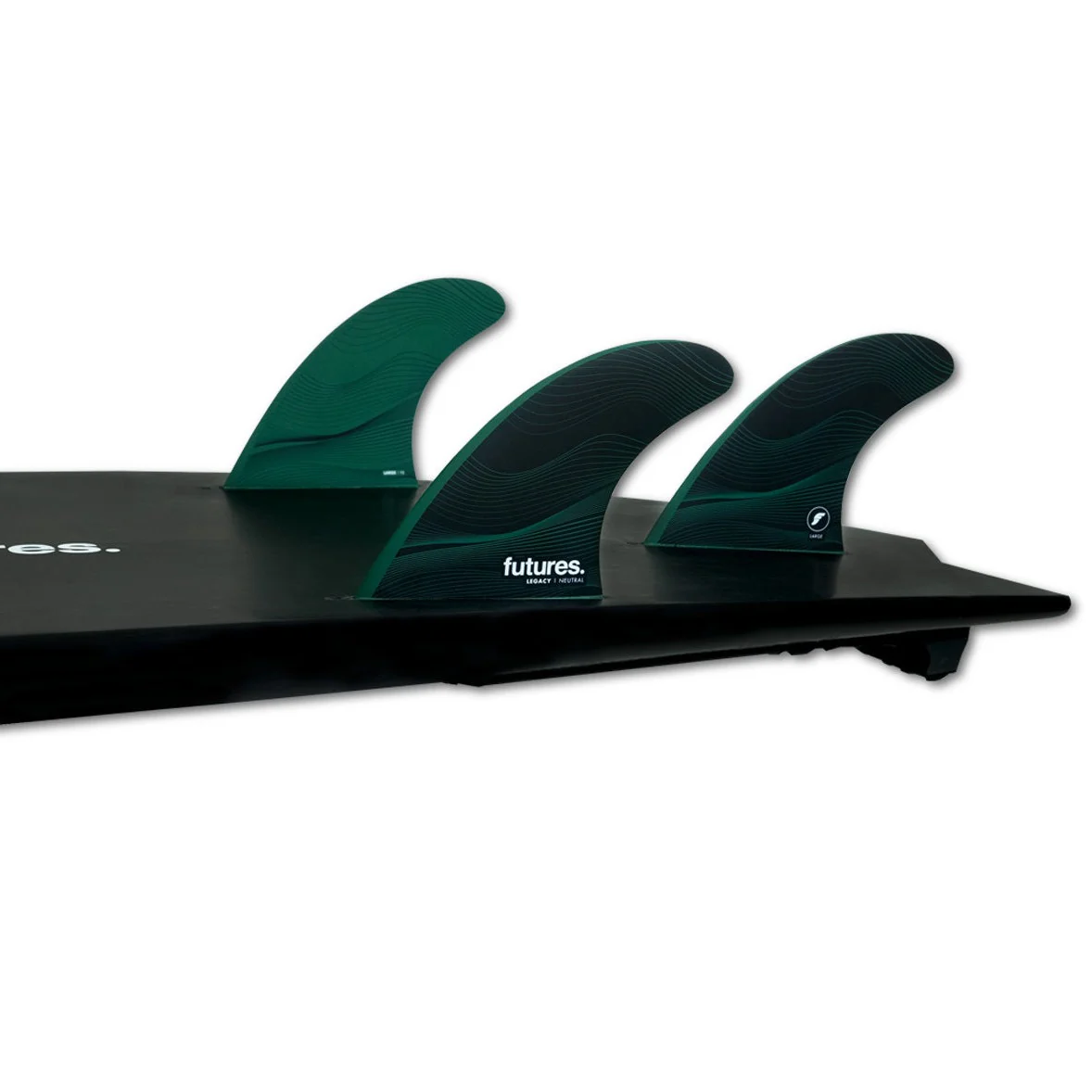Futures Large F8 Legacy Series Honeycomb Thruster Surfboard Fin - Green Black - Image 2