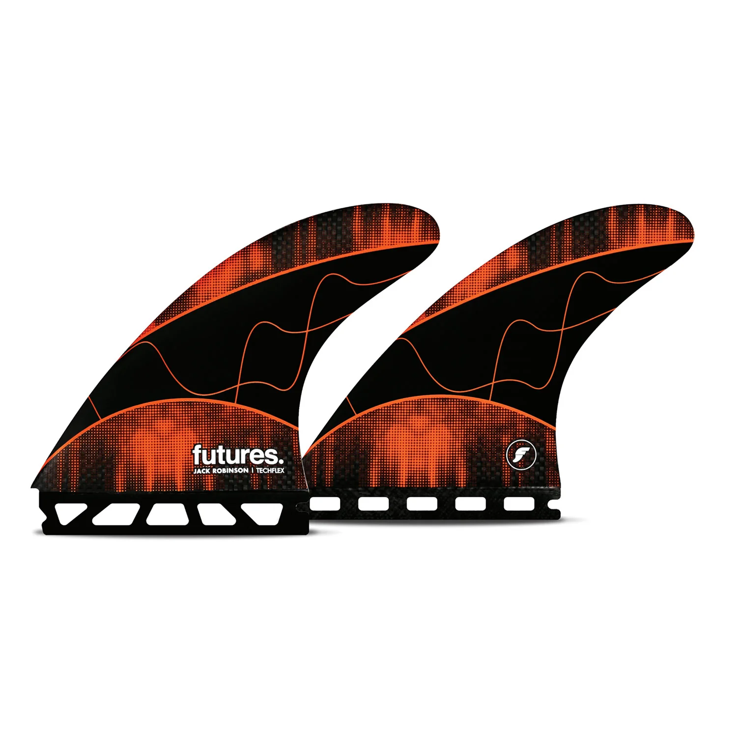 Futures Large Jack Robinson Techflex Thruster Surfboard Fin Black Orange