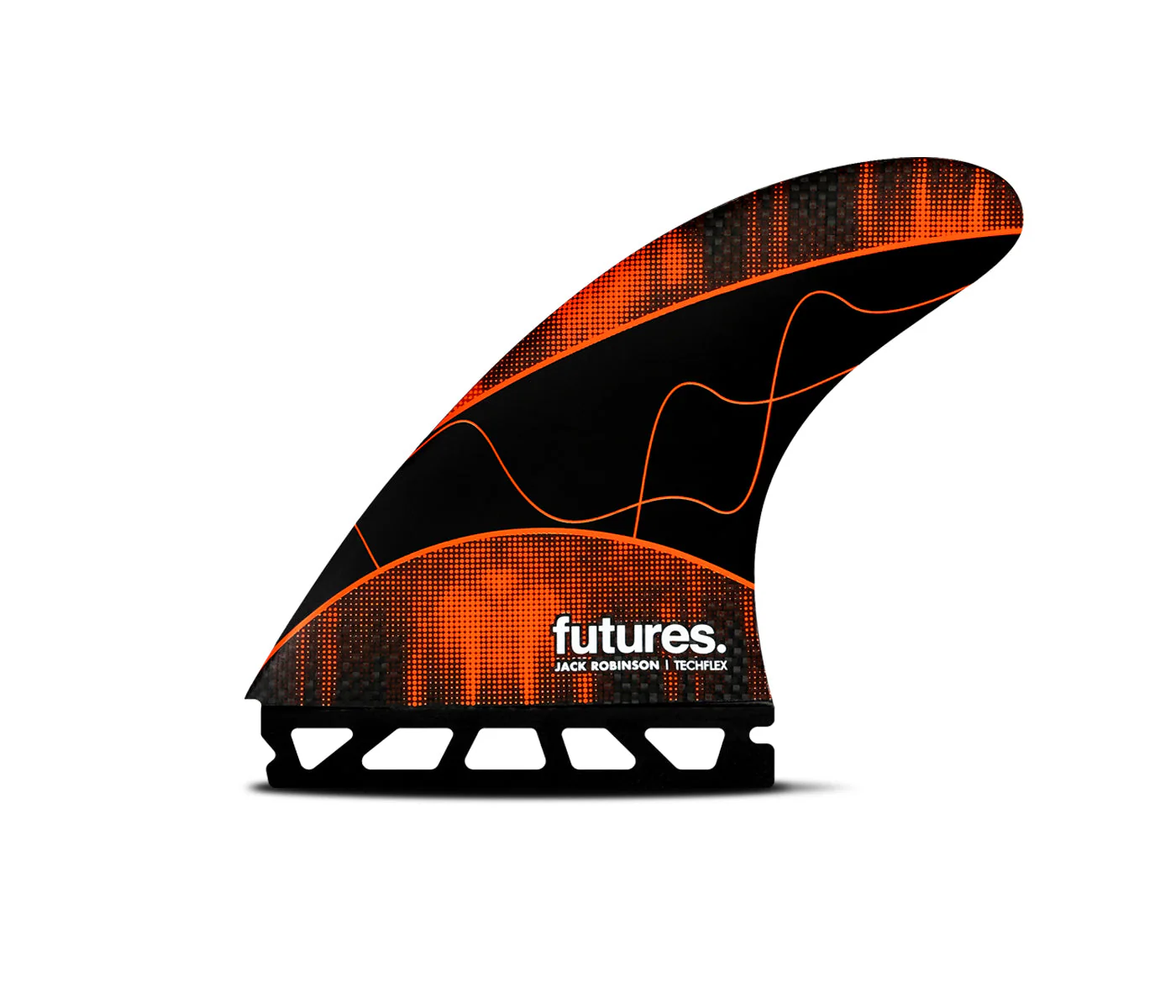 Futures Large Jack Robinson Techflex Thruster Surfboard Fin Black Orange - Image 2