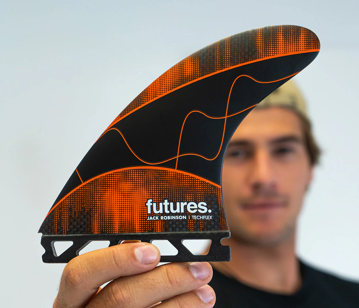 Futures Large Jack Robinson Techflex Thruster Surfboard Fin Black Orange - Image 4