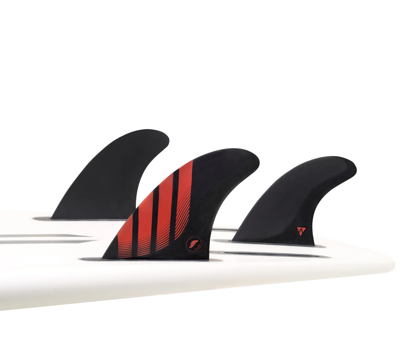 Futures Large P8 Alpha Carbon Thruster Surfboard Fin - Black Red - Image 2