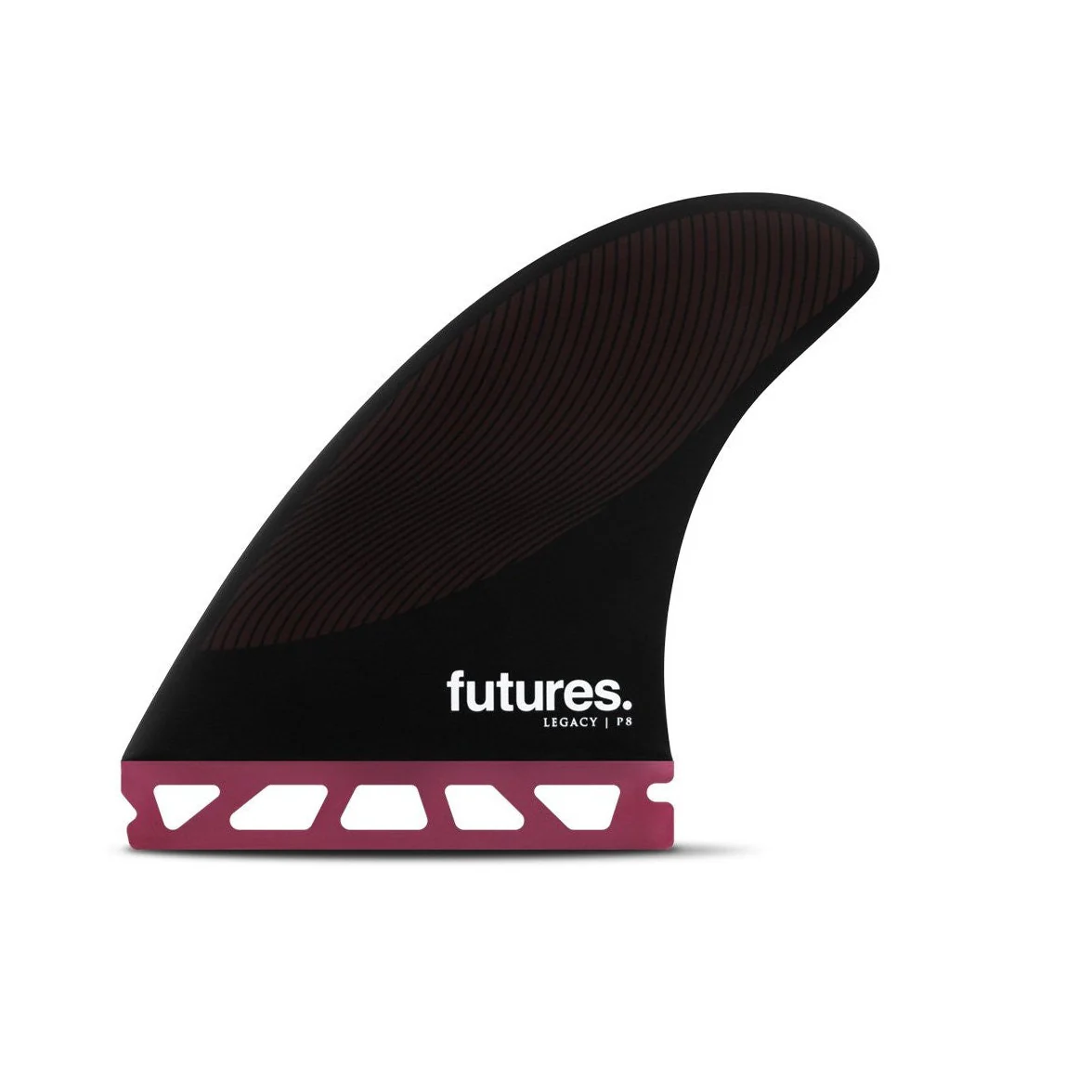 Futures Large P8 Pivot Legacy Series Honeycomb Thruster Surfboard Fin - Burgundy Black Yellow