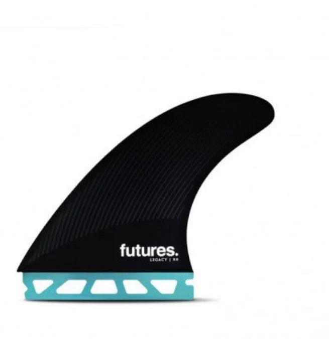 Futures Large R8 Rake Legacy Series Thruster Honeycomb Surfboard Fin - Teal Black Blue