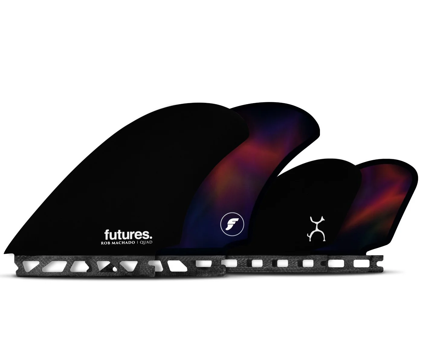 Futures Machado Quad Honeycomb Quad Surfboard Fins Black Swirl