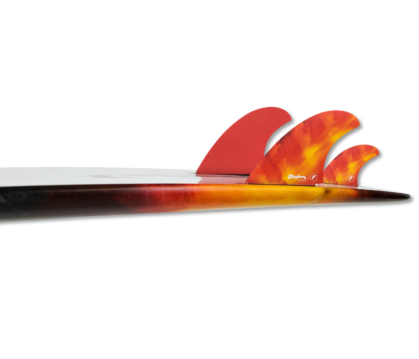 Futures Mayhem Evil Twin + 1 Medium Fins Red Orange - Image 3