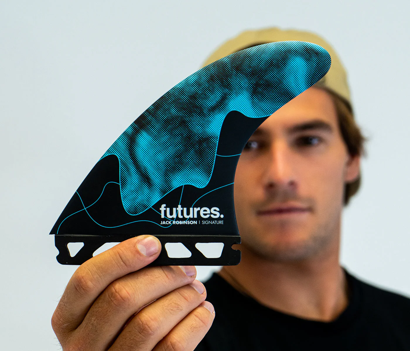 Futures Large Jack Robinson Signature Honeycomb Surfboard Fin Aqua - Image 3