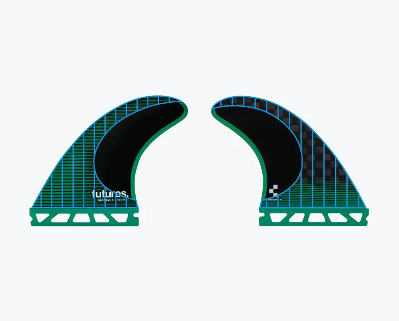 Futures Medium R6 Blackstix Thruster Surfboard Fin - Blue - Image 3