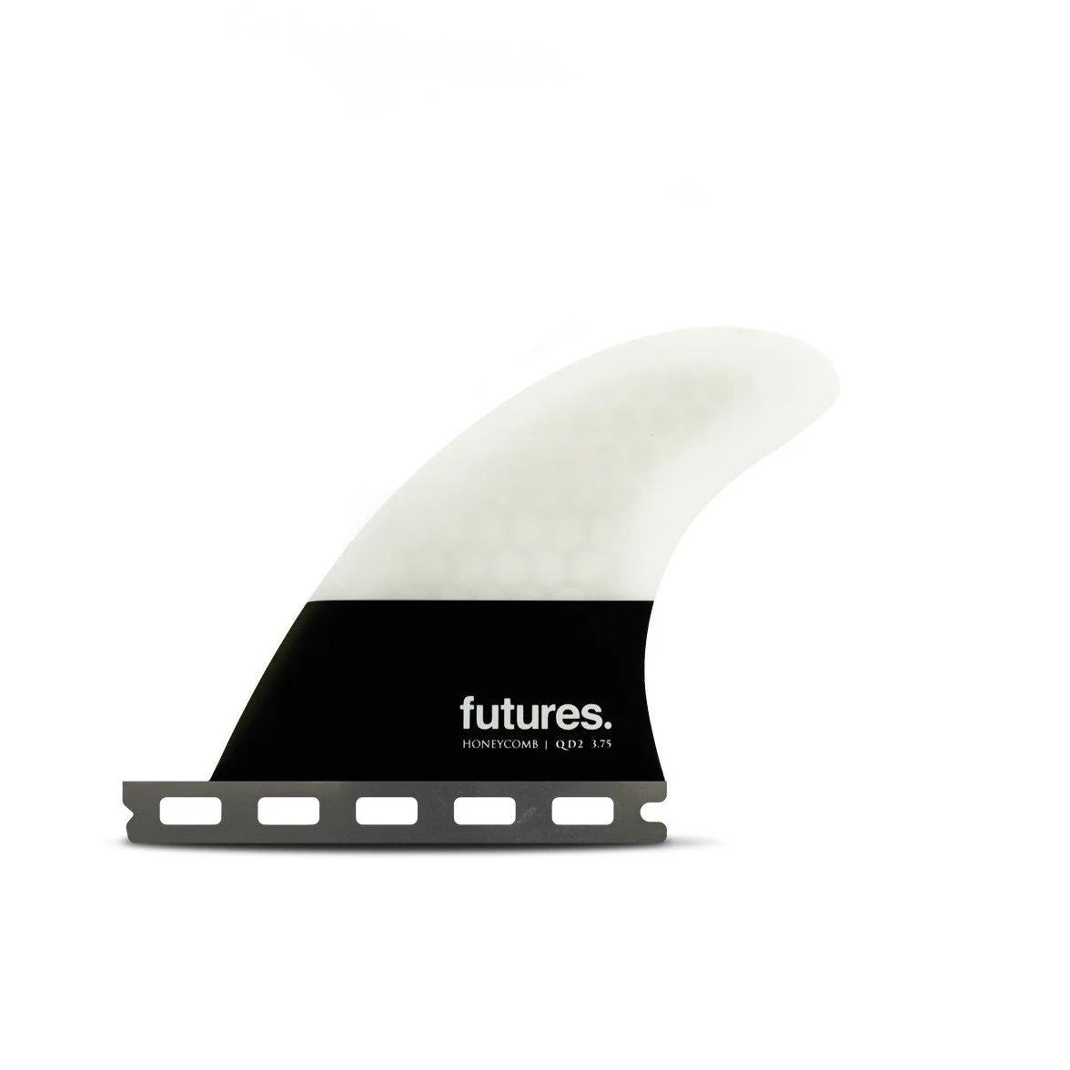 Futures QD2 3.75 Small Honeycomb Flat Foil Quad Rear Surfboard Fins - Light Grey Black
