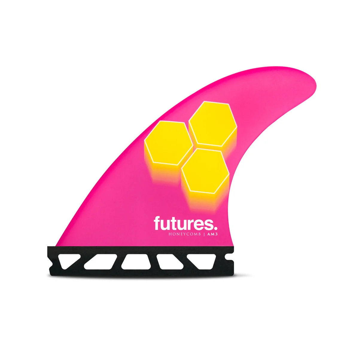 Futures Small AM3 Honeycomb Thruster Surfboard Fin - Yellow Pink