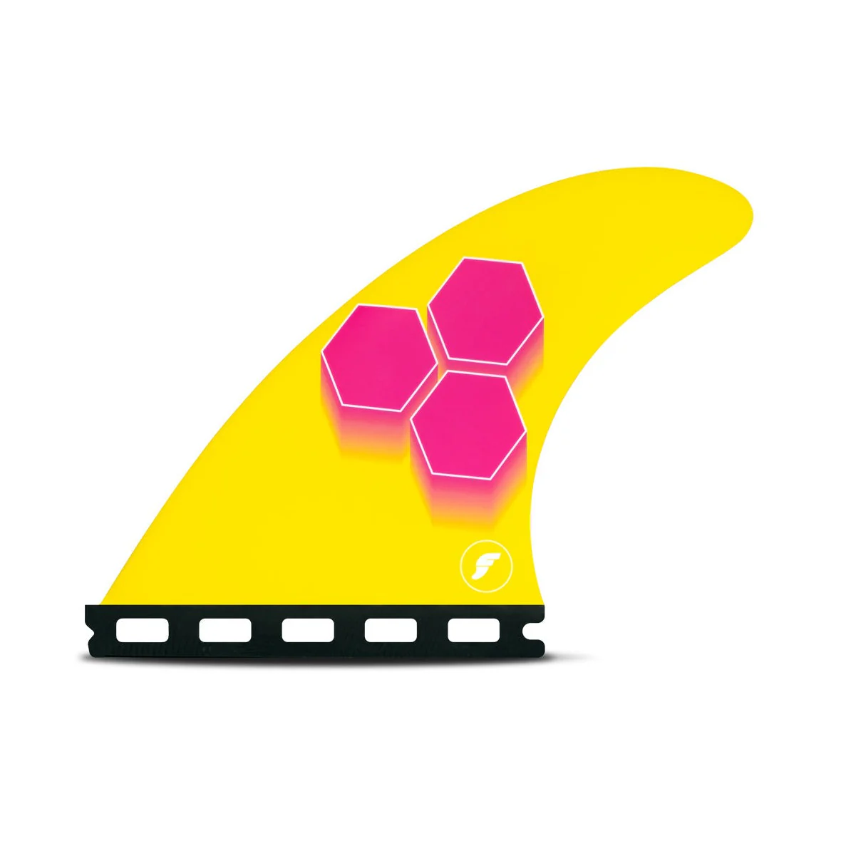 Futures Small AM3 Honeycomb Thruster Surfboard Fin - Yellow Pink - Image 2