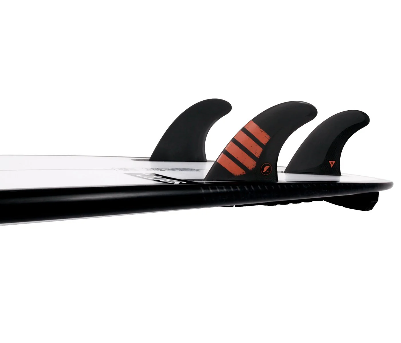 Futures Small F4 Alpha Carbon Thruster Surfboard Fin - Black Red - Image 2