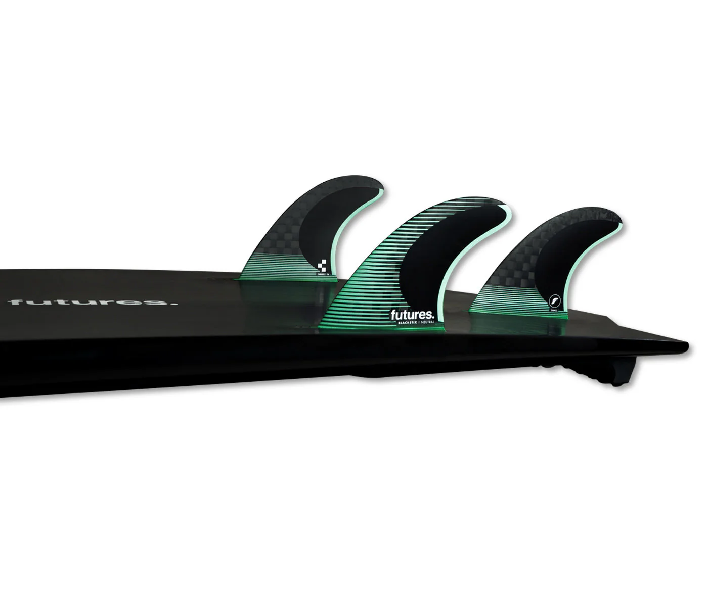 Futures Small F4 Blackstix Green Surfboard Fin - Image 2