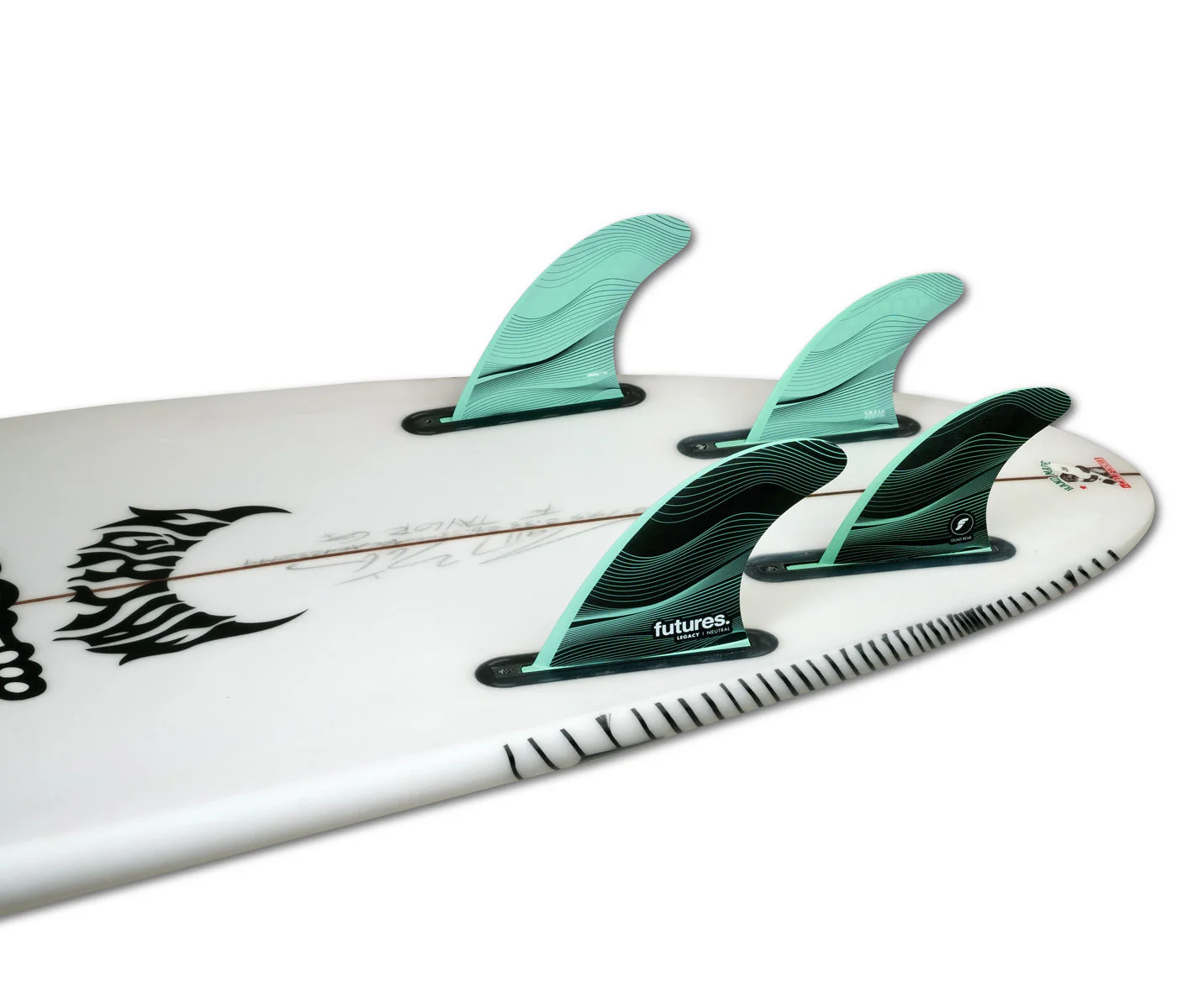 Futures Small F4 Legacy Series Quad Fin Set - Green - Image 2