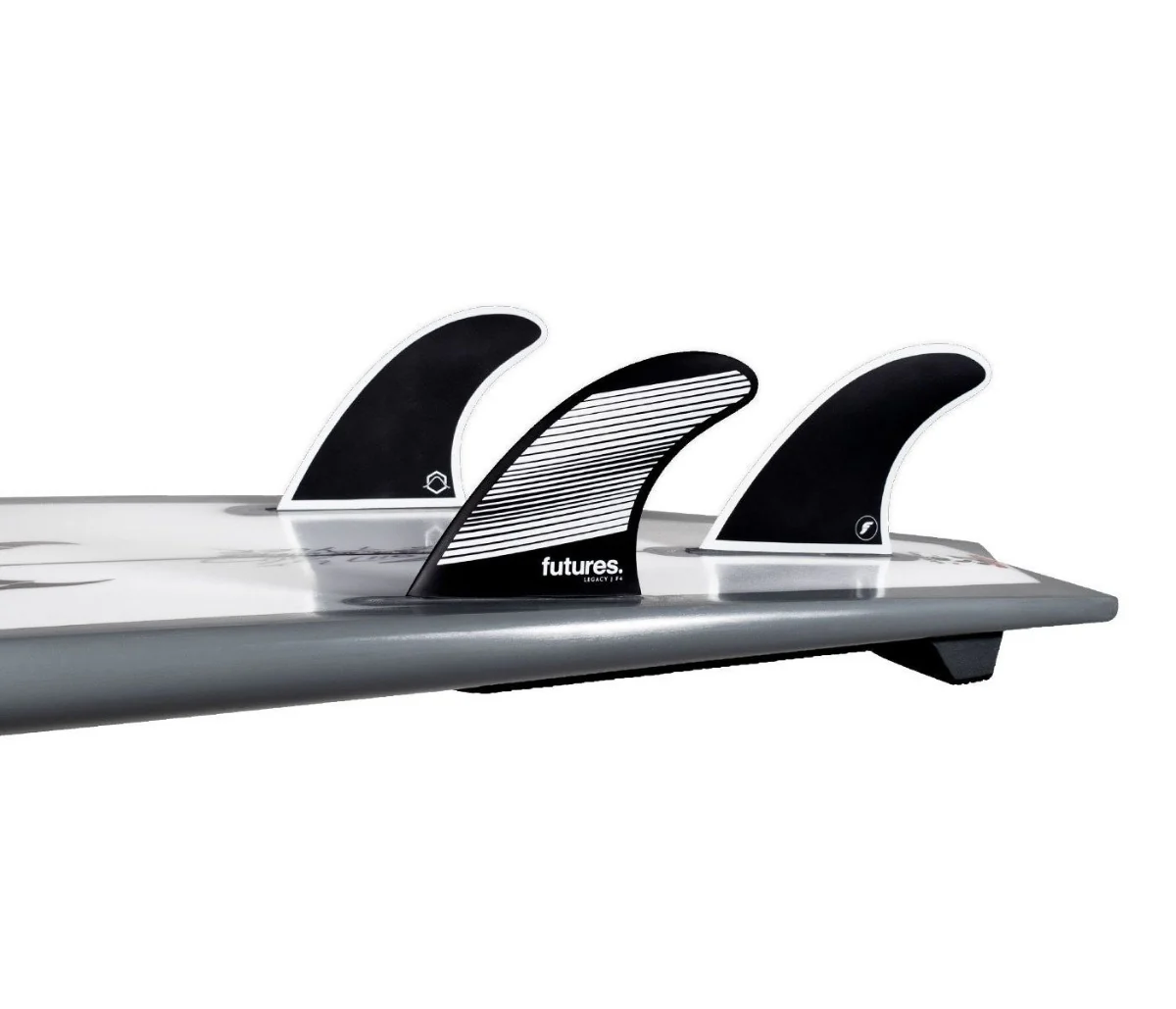 Futures Small F4 Legacy Series Thruster Surfboard Fin - Grey Black - Image 2