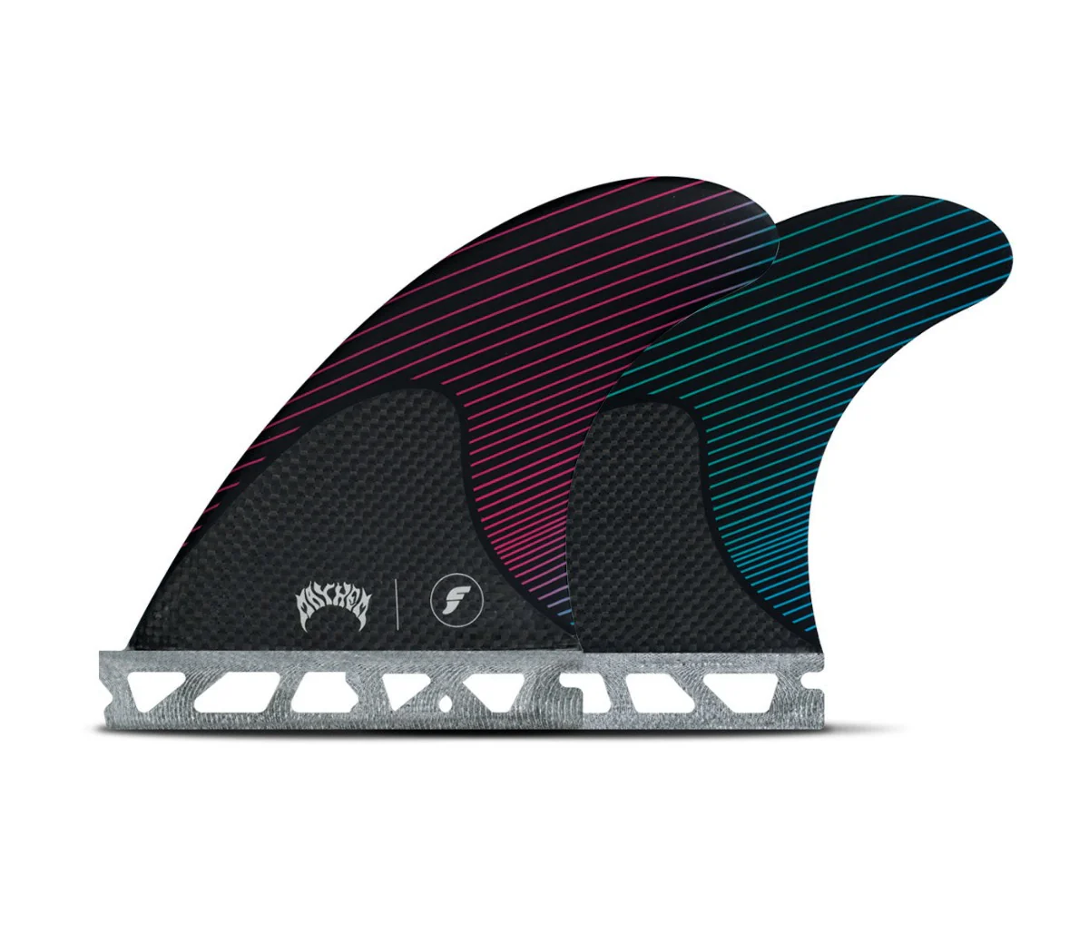 Futures Small Lost Mayhem Thruster Surfboard Fin - Pink Teal - Image 2