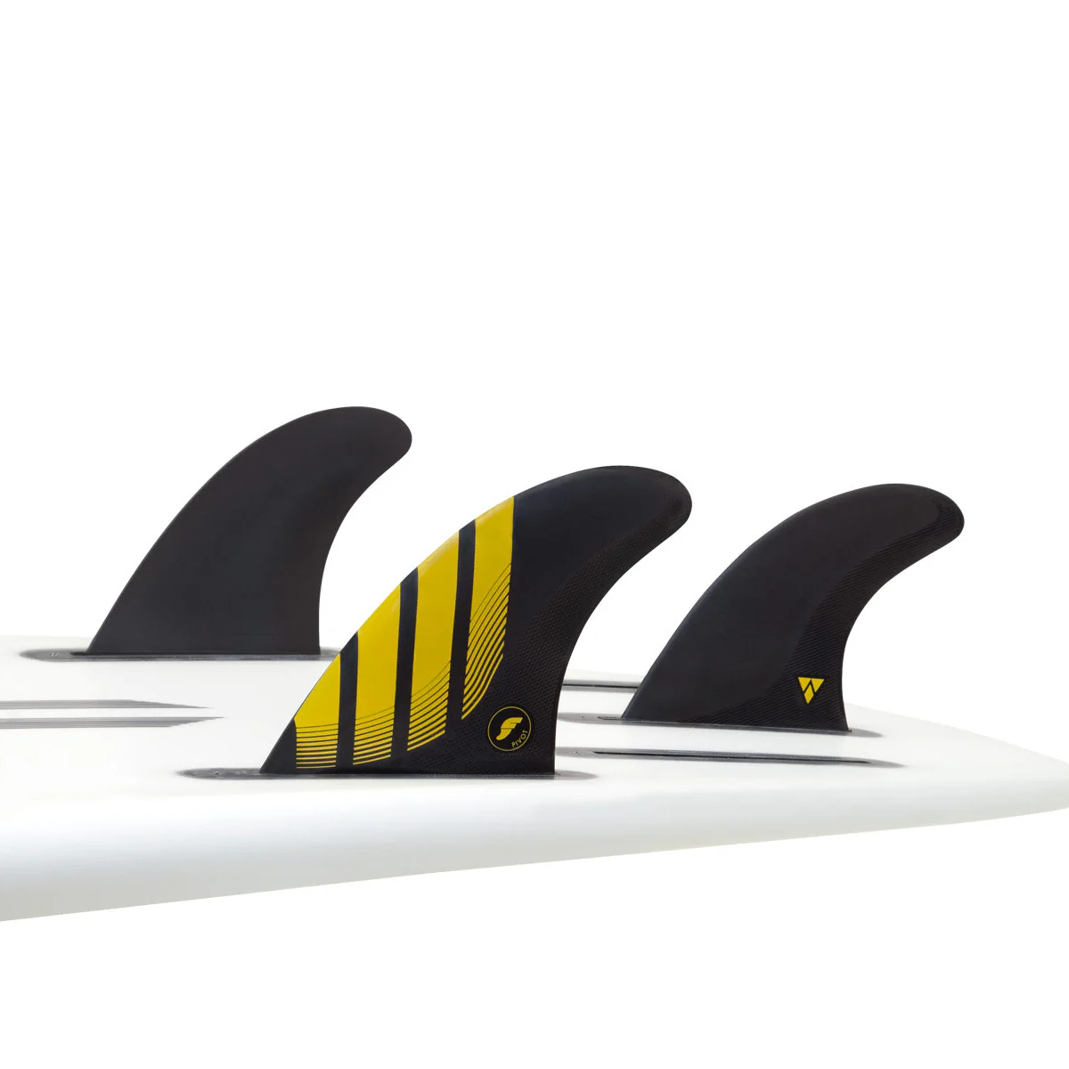 Futures Small P4 Alpha Carbon Thruster Surfboard Fin - Black Yellow - Image 2