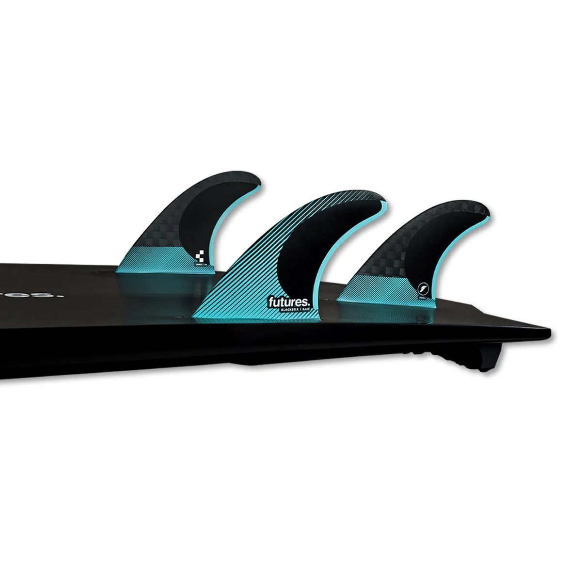 Futures Small R4 Blackstix Thruster Surfboard Fin - Blue - Image 2