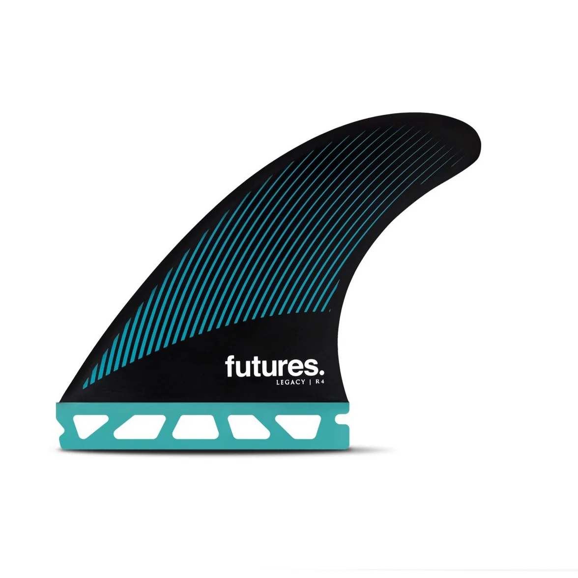 Futures Small R4 Rake Legacy Series Honeycomb Thruster Surfboard Fin - Teal Black Blue