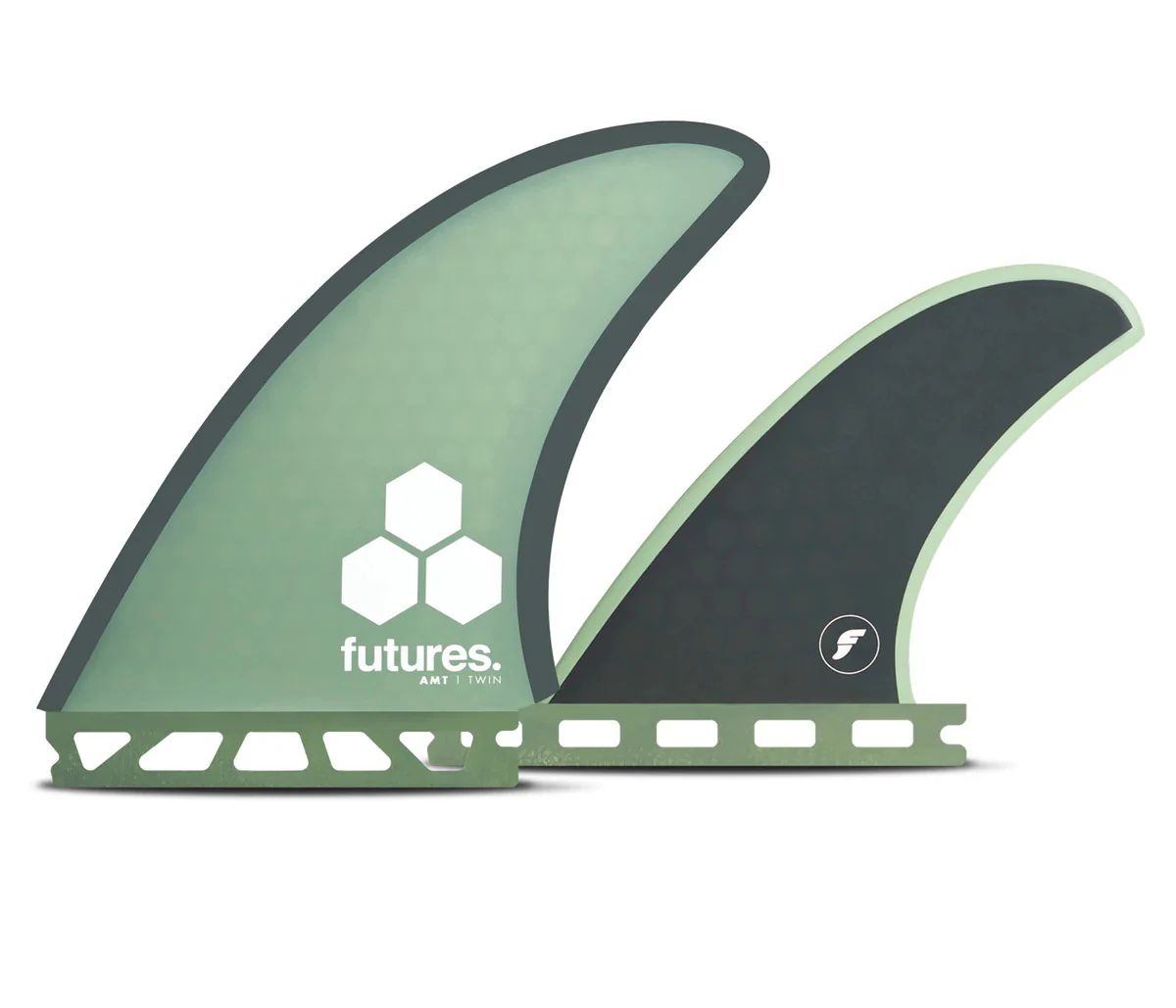 Futures Al Merrick AMT Honeycomb Twin + 1 Trailer Robber Surfboard Fin - Green