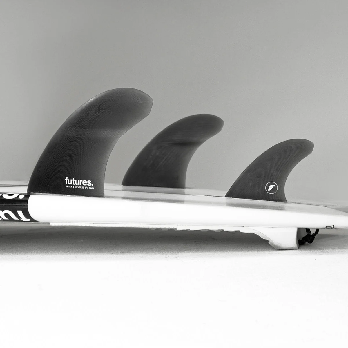 Futures Twin And Trailer Rasta 3/2 Reverse Fibreglass Surfboard Fin Smoke - Image 2