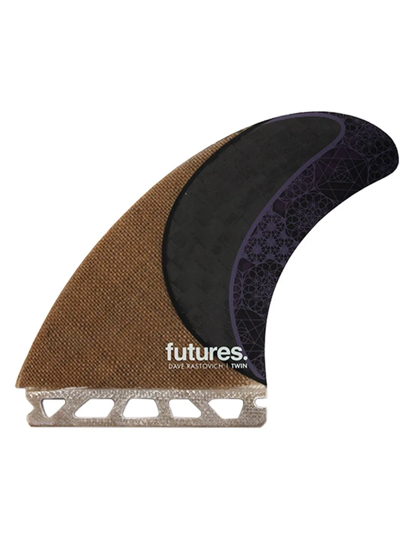 Futures Twin And Trailer Rasta Brown Honeycomb Surfboard Fin - Image 2