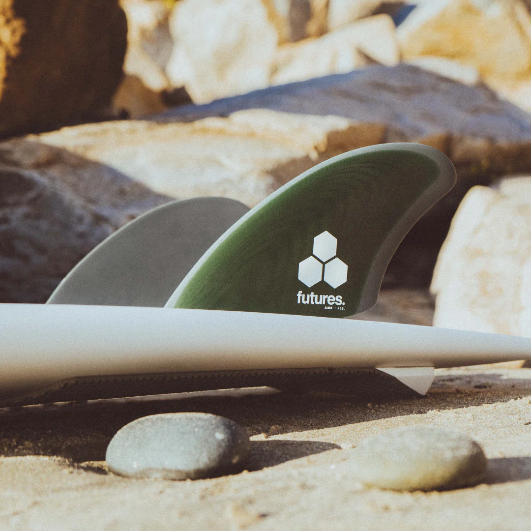 Futures Twin Keel AMK Al Merrick Surfboard Fin Green Grey - Image 3