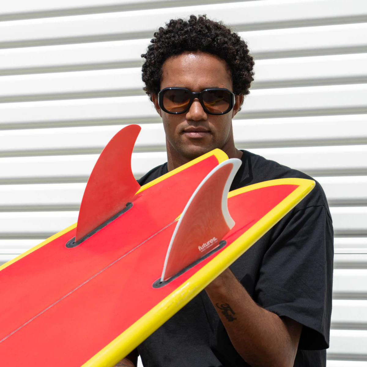 Futures Twin Keel Mikey February Surfboard Fin Red White - Image 4