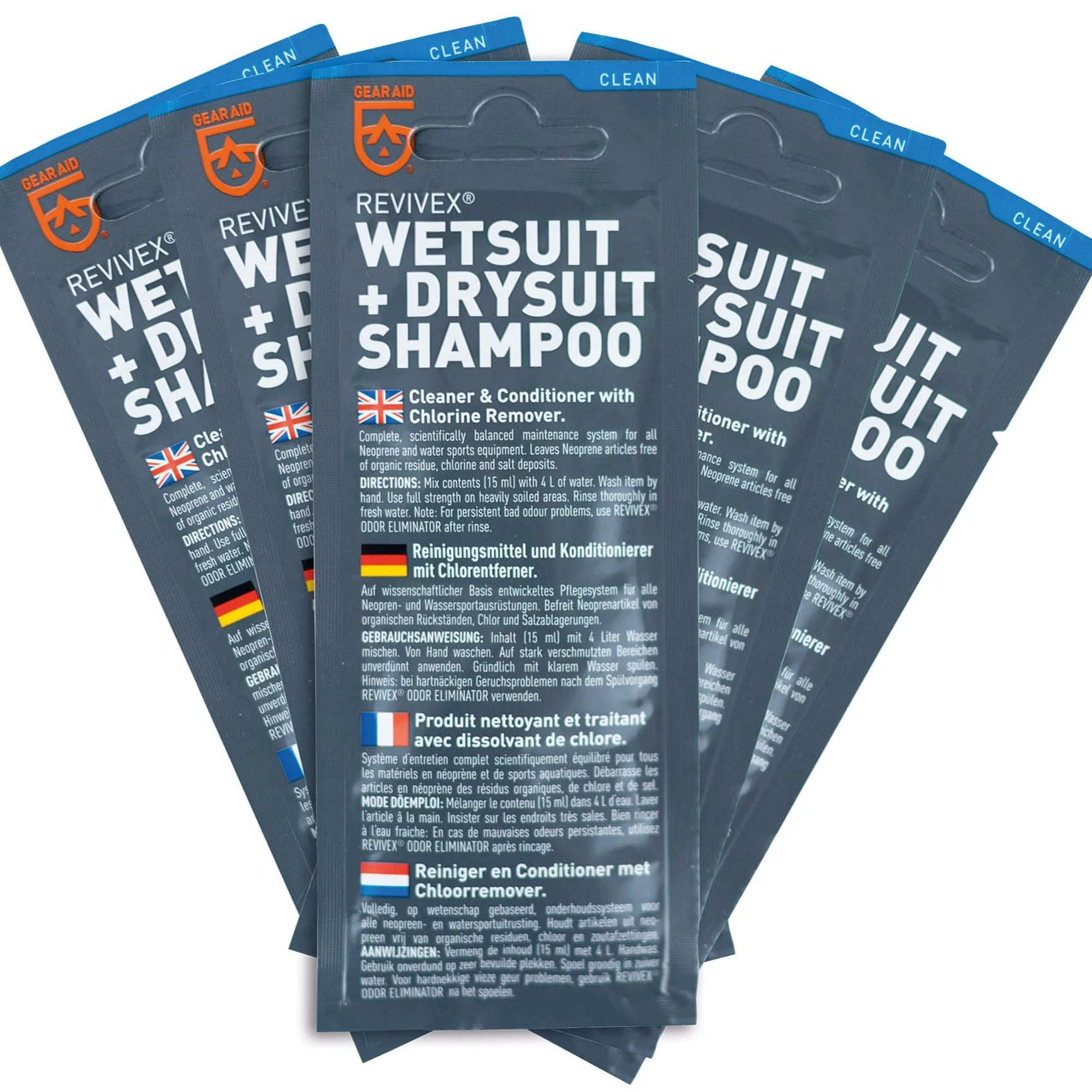 Gear Aid Revivex Wetsuit & Drysuit Shampoo - 15ml Sachets - Image 2