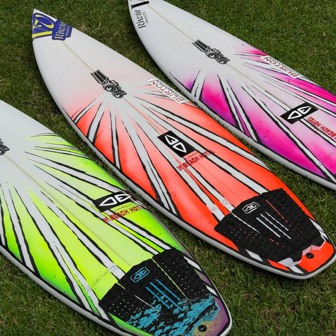 Ocean and Earth Ryan Callaghan Pro Series 3 Piece Tail Pad Black Lime Blue - Image 6