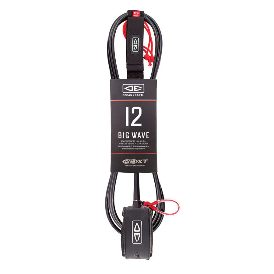 Ocean & Earth Big Wave 12ft One-Xt Premium Surfboard Leash- Black