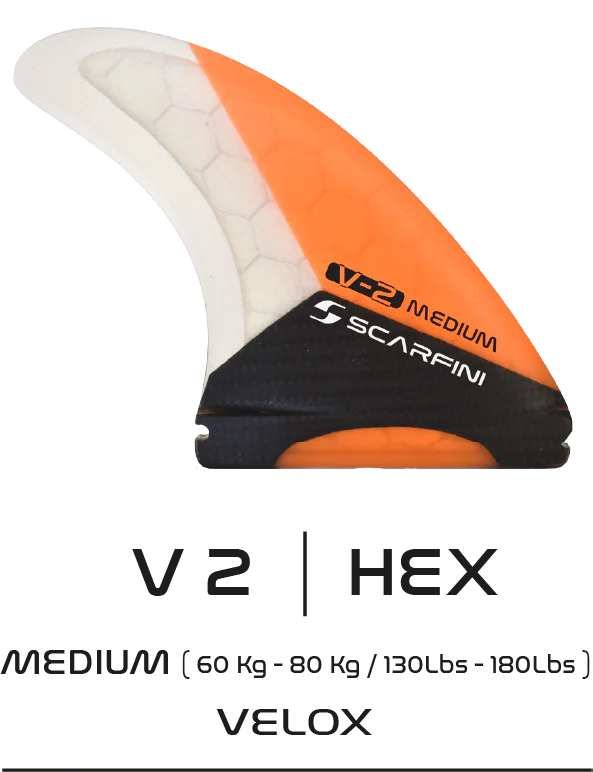 Scarfini FX V2 Medium Velox Futures Thruster Surfboard Fin - Image 3
