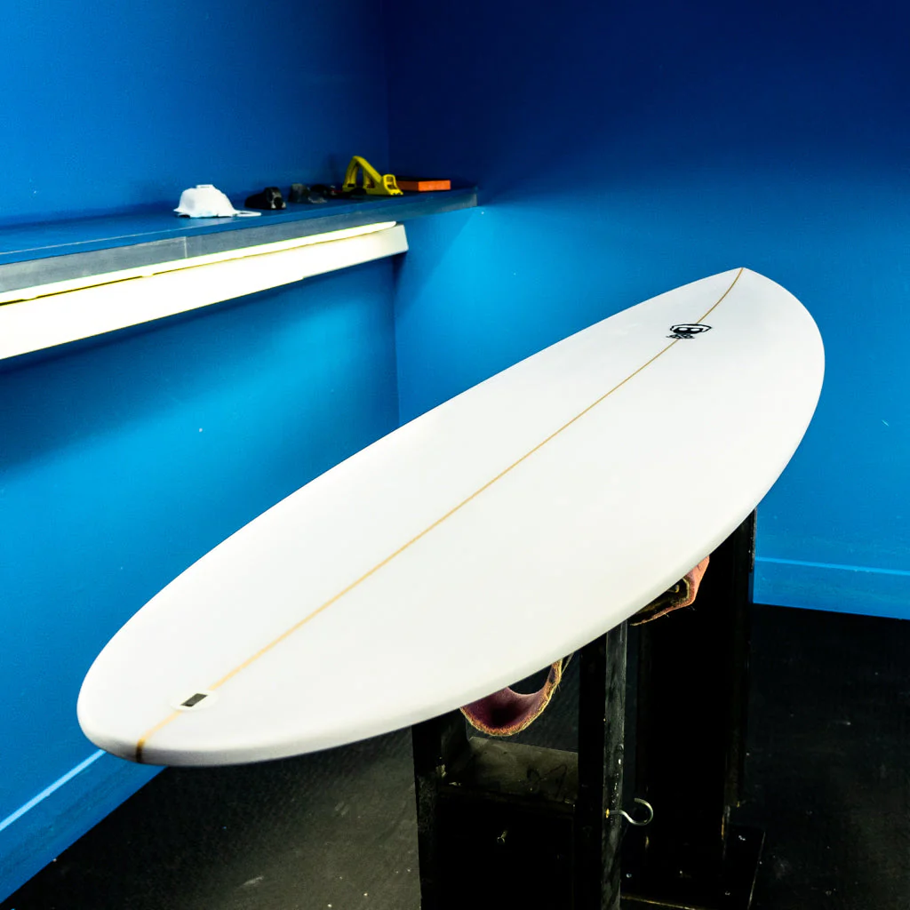 Mark Phipps Surfboards 7'2 One Bad Egg Yellow Rails FCS Sides - Image 7